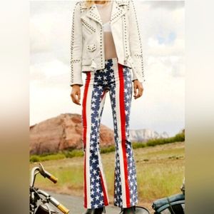 NWOT Free People Stars and Stripes Penny Flare Jeans